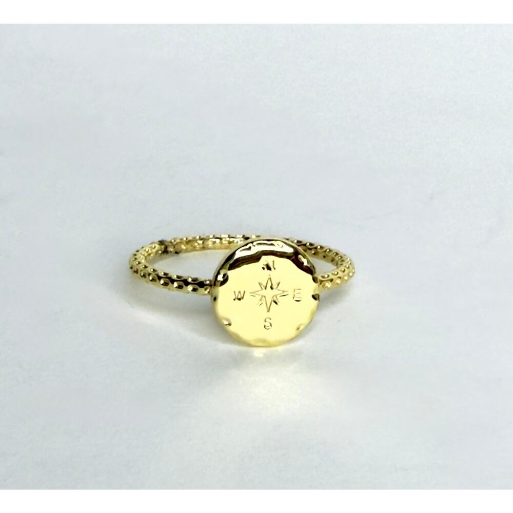 Layers Gold Compass Stackable Ring Size 10
